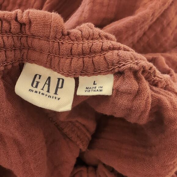 Gap Maternity Mauve Colored Gauze Lounge Jumpsuit Size Large - Picture 10 of 11